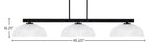 Atlas Three Light Bar in Matte Black with 13" Clear Ribbed Shade