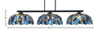 Atlas Three Light Bar in Matte Black with 16" Blue Mosaic Art Glass Shade