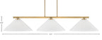 Atlas Three Light Bar in New Age Brass with 16" White Marble Shade