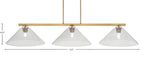 Atlas Three Light Bar in New Age Brass with 16" Smoke Bubble Shade