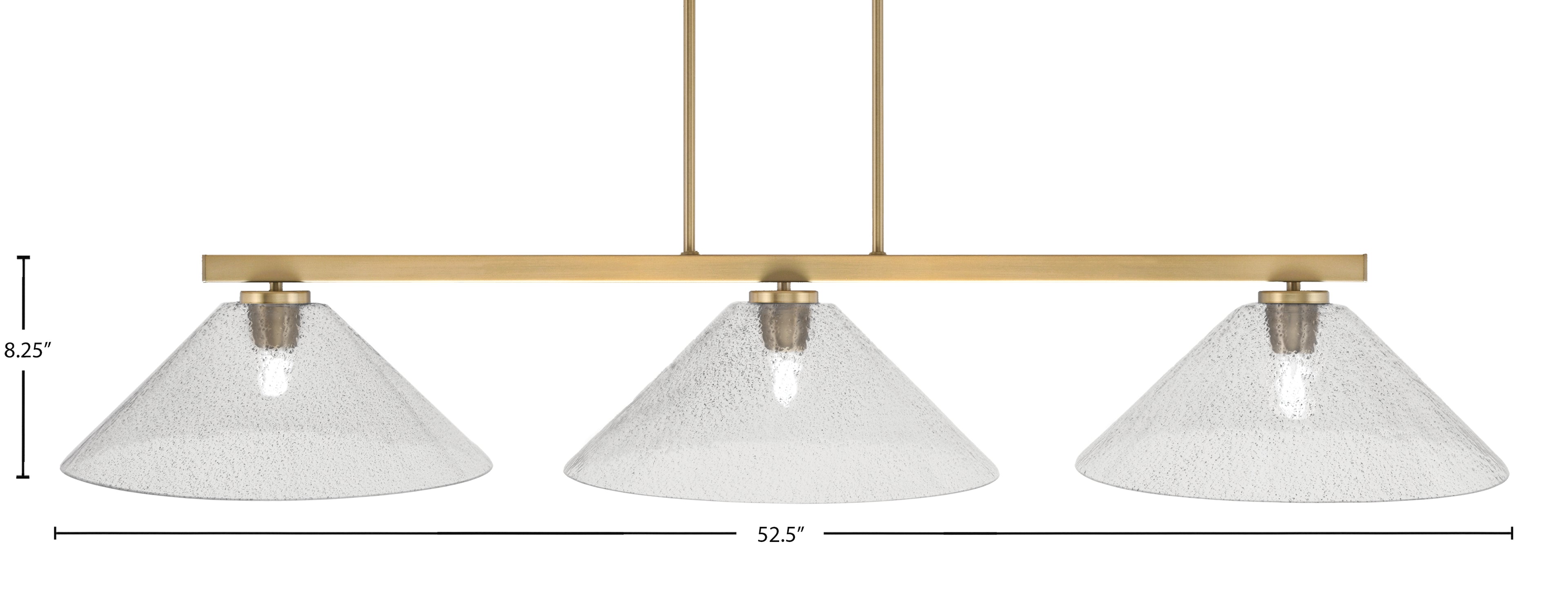 Atlas Three Light Bar in New Age Brass with 16" Smoke Bubble Shade