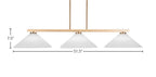 Atlas Three Light Island Pendant in New Age Brass with 16" White Matrix Shade