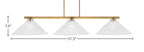 Atlas Three Light Bar in New Age Brass with 16" Italian Bubble Shade