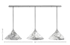 Any Three Light Linear Pendalier in Brushed Nickel with 16" Onyx Swirl Shade