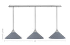 Any Three Light Linear Pendalier in Brushed Nickel with 16" Gray Matrix Shade