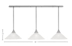 Any Three Light Multi Light Pendant in Brushed Nickel with 16" Italian Bubble Shade
