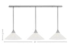 Any Three Light Multi Light Pendant in Brushed Nickel with 16" Gold Ice Shade