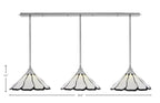 Any Three Light Multi Light Pendant in Brushed Nickel with 16" Pearl & Black Flair Art Glass Shade