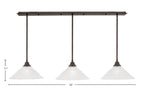 Any Three Light Multi Light Pendant in Bronze with 16" Italian Bubble Shade