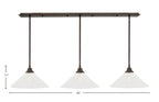 Any Three Light Multi Light Pendant in Bronze with 16" Gold Ice Shade