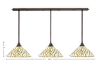 Any Three Light Multi Light Pendant in Bronze with 16" Sandhill Art Glass Shade