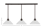 Stem Three Light Linear Pendalier in Dark Granite with Smoke Bubble Shade