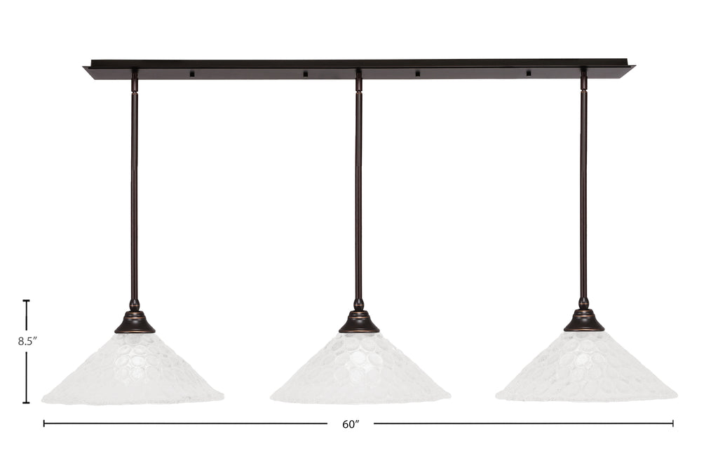 Any Three Light Multi Light Pendant in Dark Granite with 16" Italian Bubble Shade