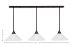 Any Three Light Multi Light Pendant in Dark Granite with 16" Italian Bubble Shade