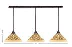Any Three Light Multi Light Pendant in Dark Granite with 16" Chocolate Icing Shade