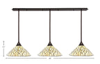 Any Three Light Multi Light Pendant in Dark Granite with 16" Sandhill Art Glass Shade
