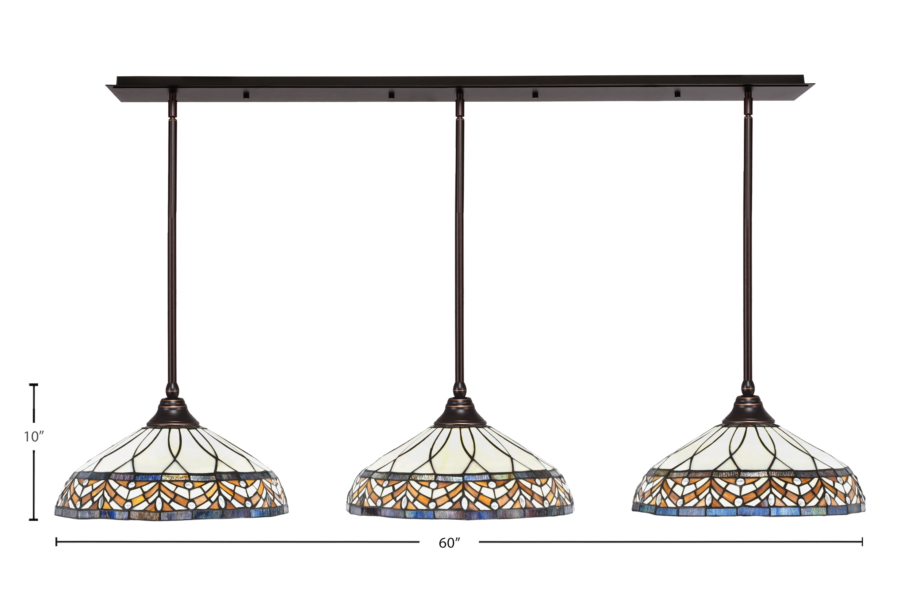 Any Three Light Multi Light Pendant in Dark Granite with 16" Royal Merlot Art Glass Shade