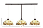 Any Three Light Multi Light Pendant in Dark Granite with 16" Roman Jewel Art Glass Shade