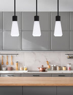 Everleigh One Light Mini Pendant in Matte Black with White Opal Shade