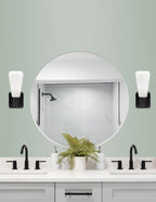 Everleigh One Light Wall Sconce in Matte Black with White Opal Shade