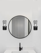 Everleigh One Light Wall Sconce in Matte Black with Smoke Ribbed Shade