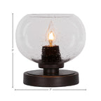 Luna One Light Table Lamp in Dark Granite with 7" Clear Bubble Shade