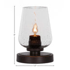Luna One Light Table Lamp in Dark Granite with 5" Clear Bubble Shade