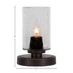 Luna One Light Table Lamp in Dark Granite with 4" Clear Bubble Shade