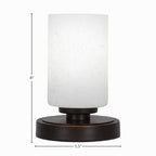 Luna One Light Table Lamp in Dark Granite with 4" White Muslin Shade