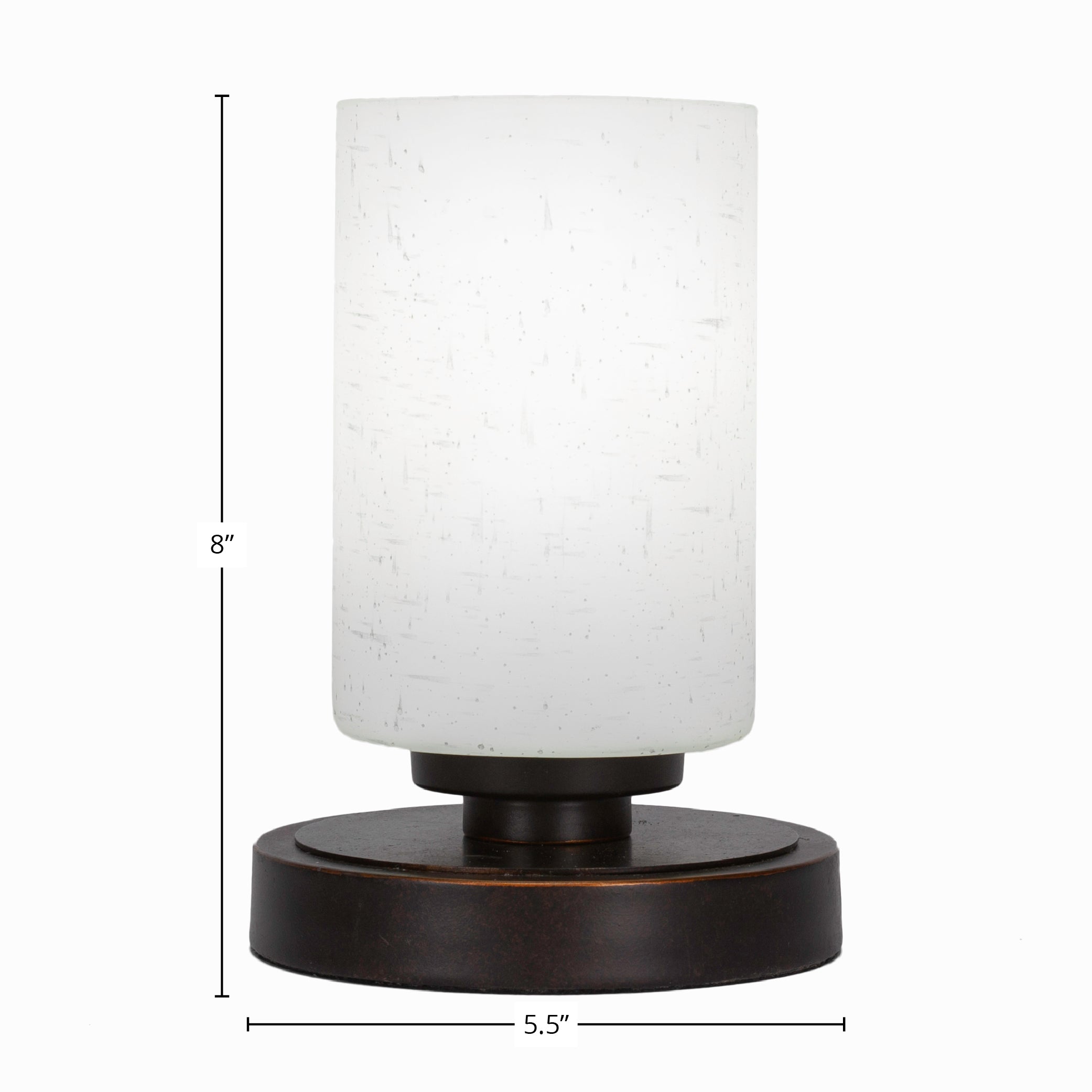 Luna One Light Table Lamp in Dark Granite with 4" White Muslin Shade