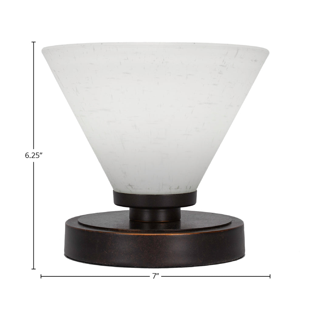Luna One Light Table Lamp in Dark Granite with 7" White Muslin Shade