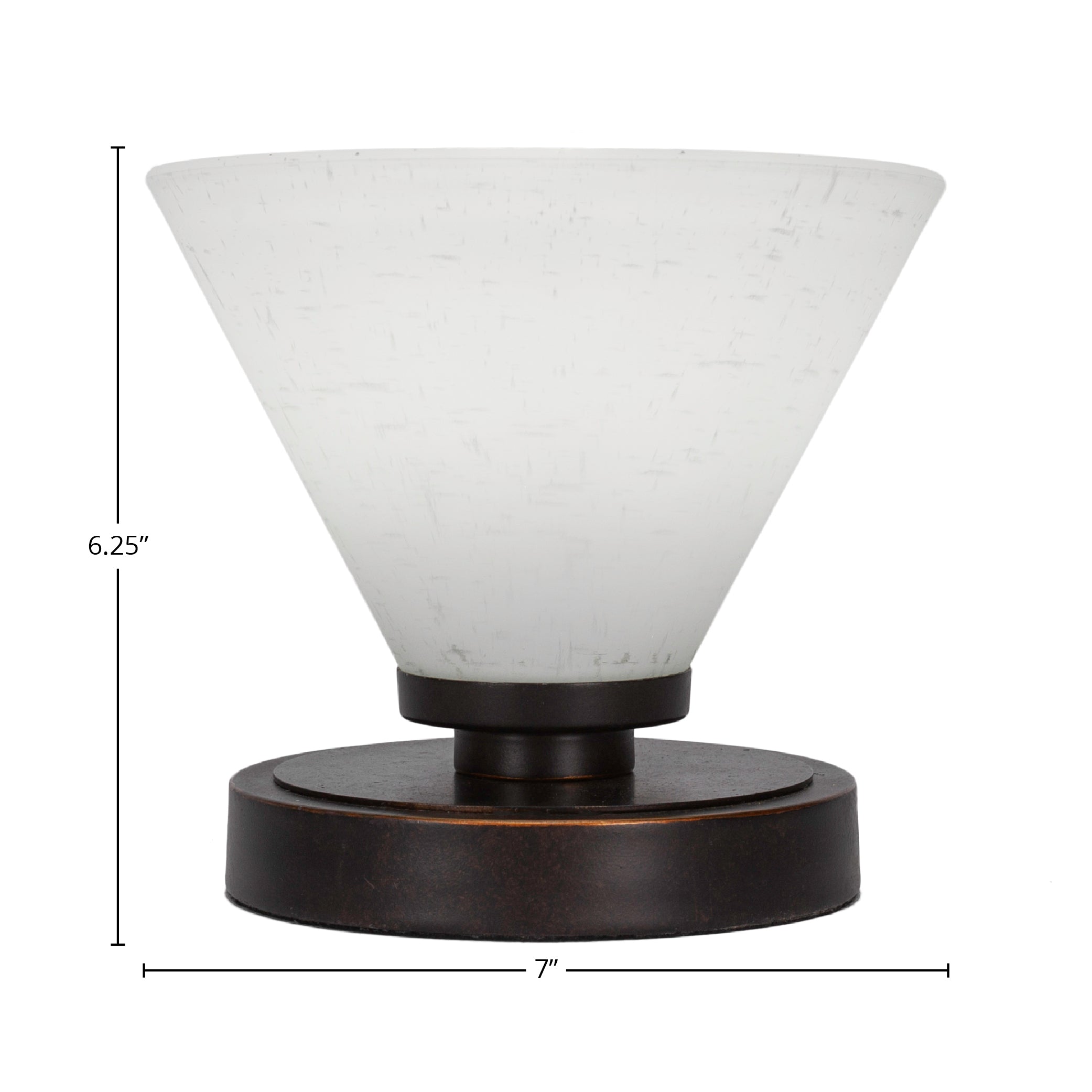 Luna One Light Table Lamp in Dark Granite with 7" White Muslin Shade