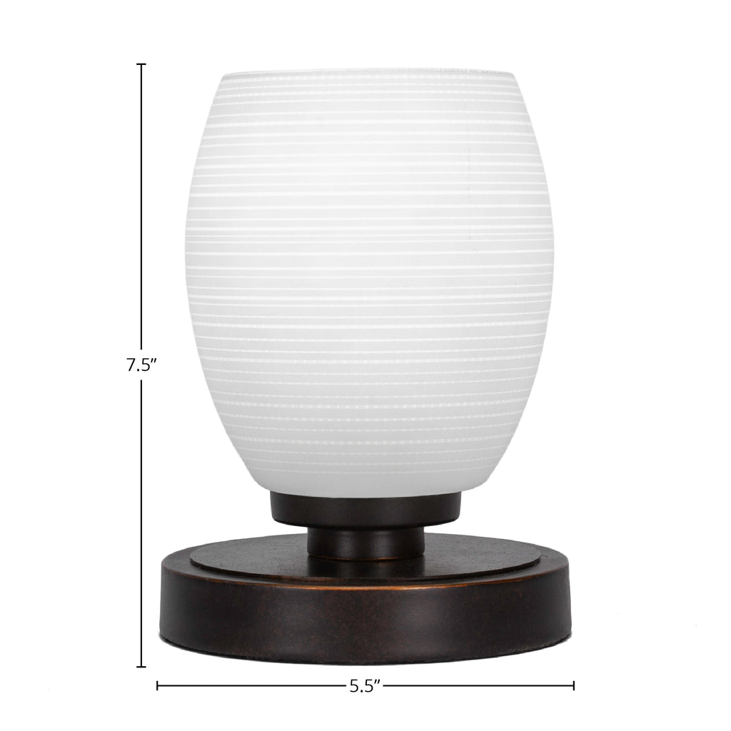 Luna One Light Table Lamp in Dark Granite with 5" White Matrix Shade