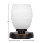 Luna One Light Table Lamp in Dark Granite with 5" White Matrix Shade