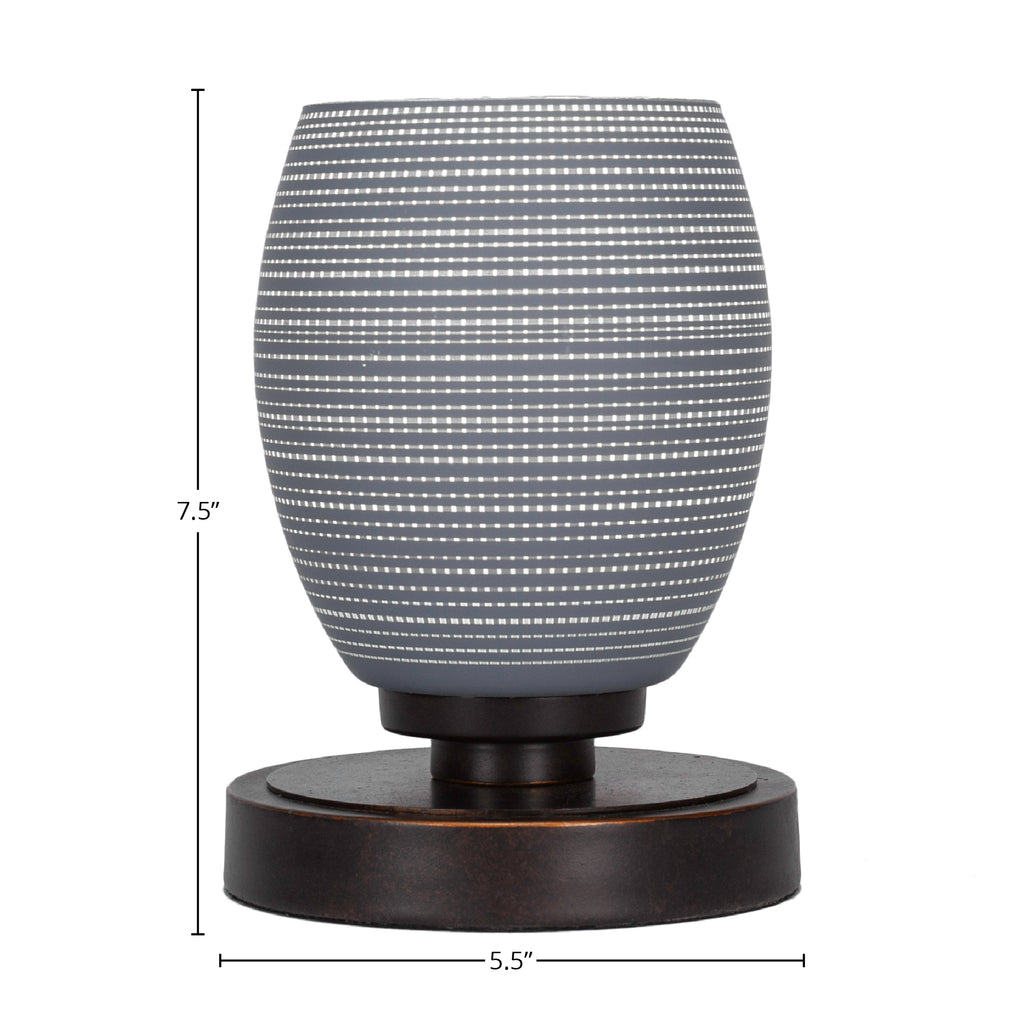 Luna One Light Table Lamp in Dark Granite with 5" Gray Matrix Shade