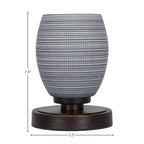 Luna One Light Table Lamp in Dark Granite with 5" Gray Matrix Shade