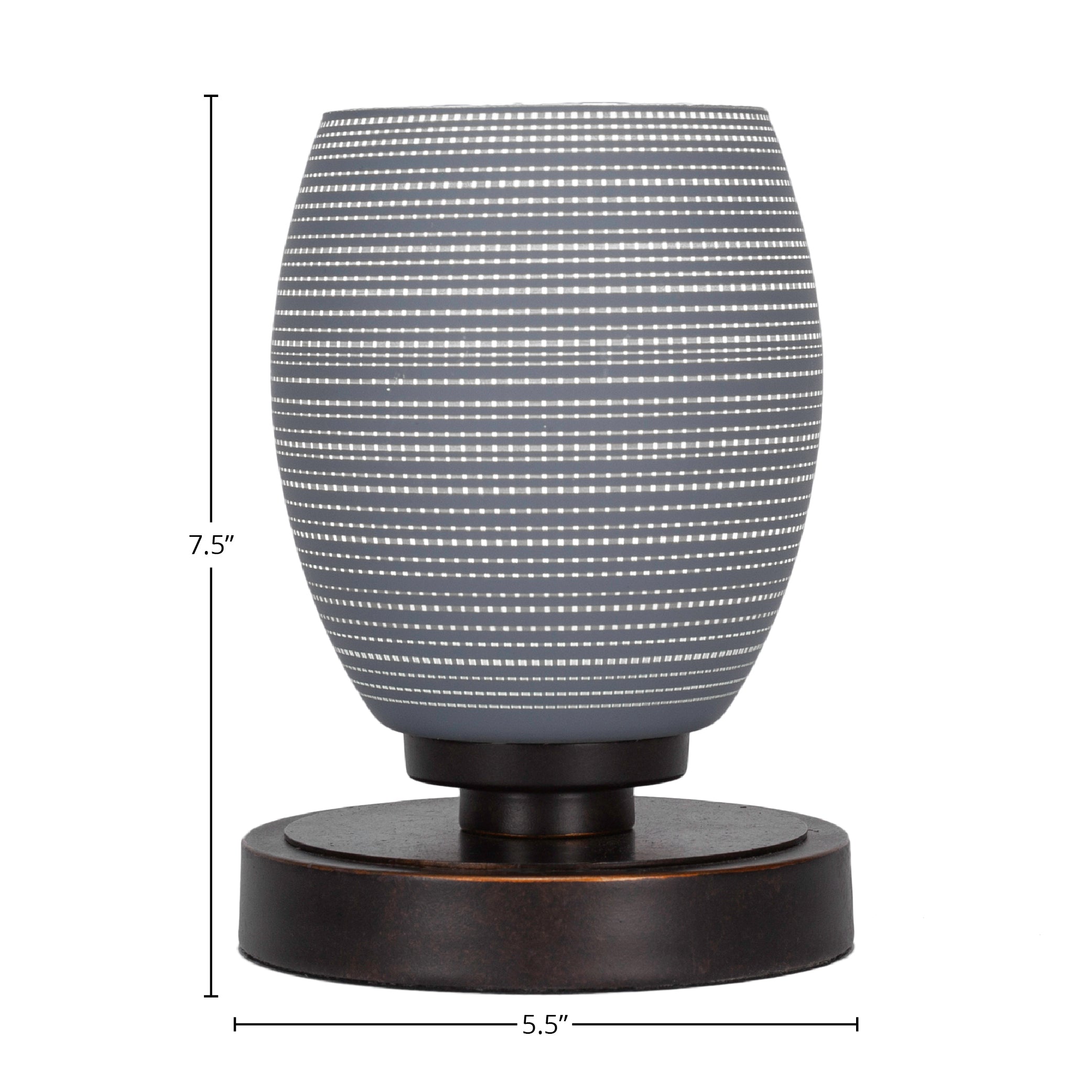 Luna One Light Table Lamp in Dark Granite with 5" Gray Matrix Shade