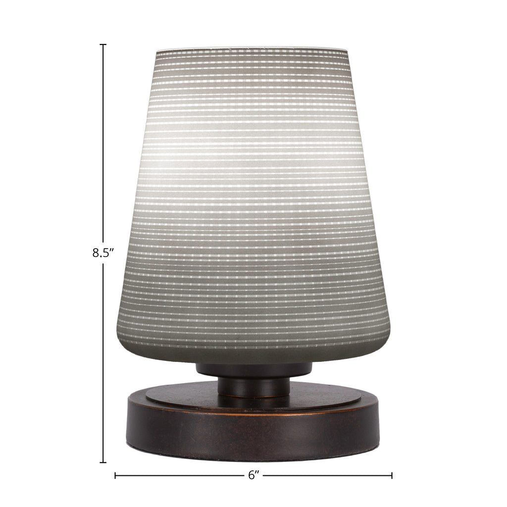 Luna One Light Table Lamp in Dark Granite with 6" White Matrix Shade