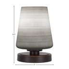 Luna One Light Table Lamp in Dark Granite with 6" White Matrix Shade