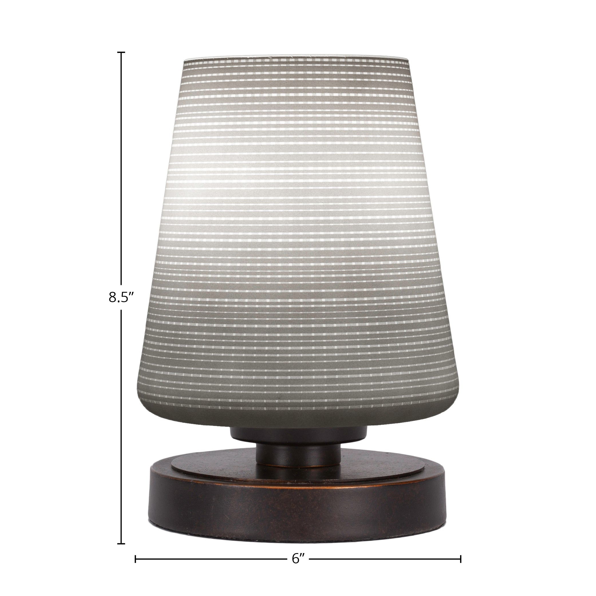 Luna One Light Table Lamp in Dark Granite with 6" White Matrix Shade