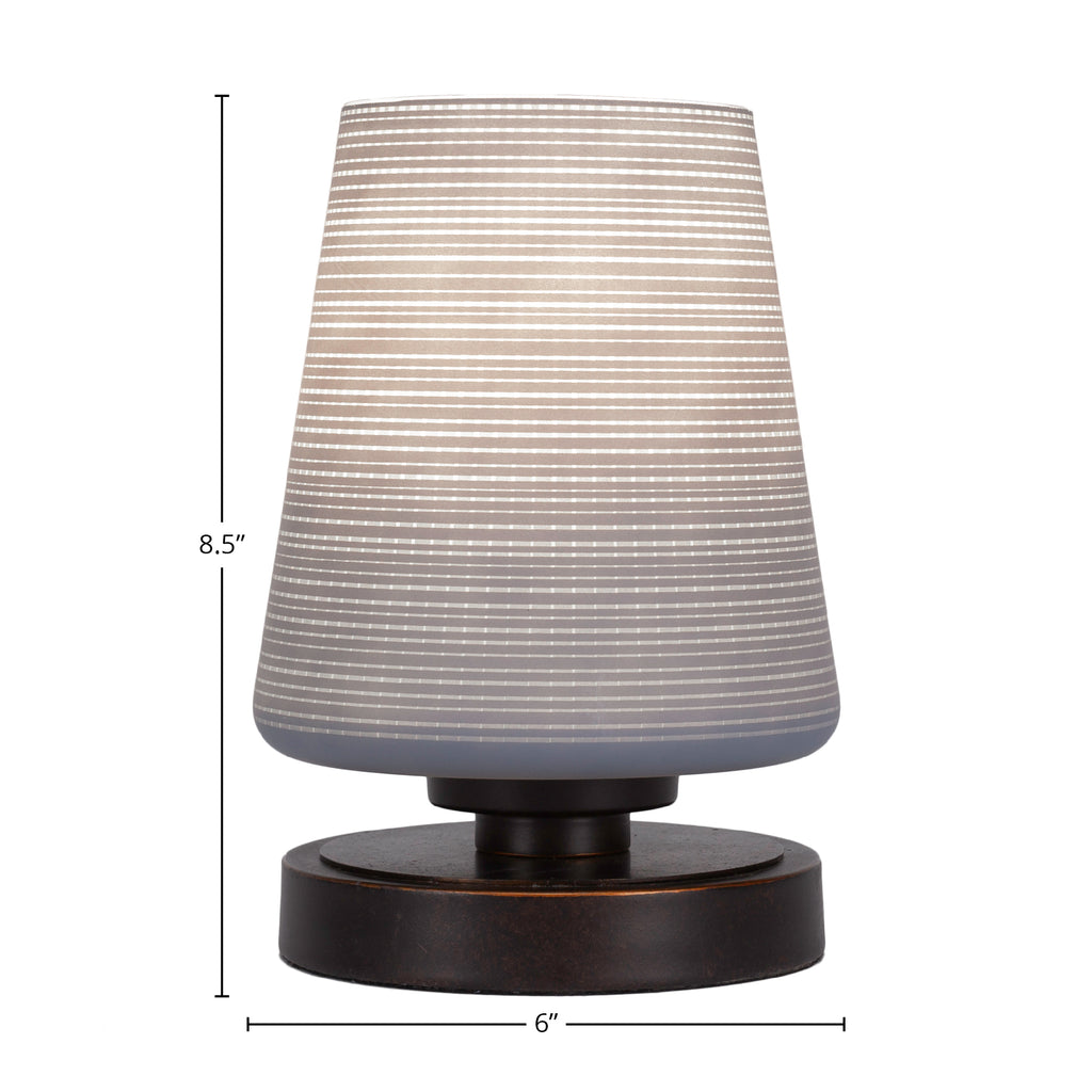 Luna One Light Table Lamp in Dark Granite with 6" Gray Matrix Shade