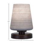 Luna One Light Table Lamp in Dark Granite with 6" Gray Matrix Shade