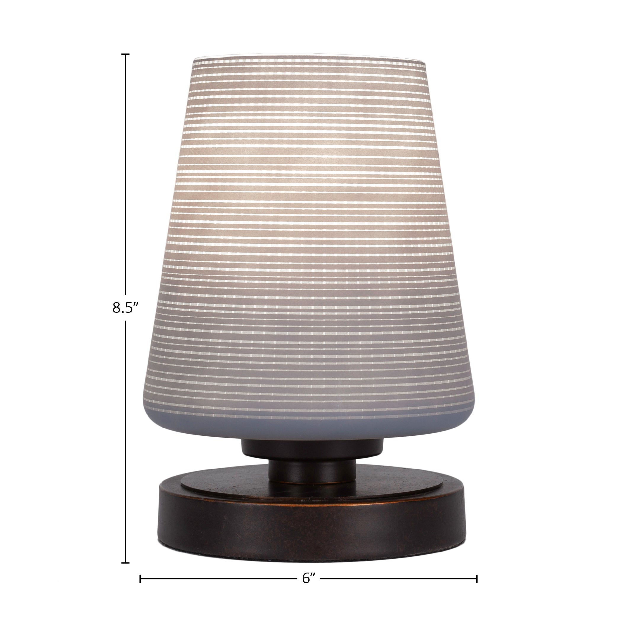 Luna One Light Table Lamp in Dark Granite with 6" Gray Matrix Shade