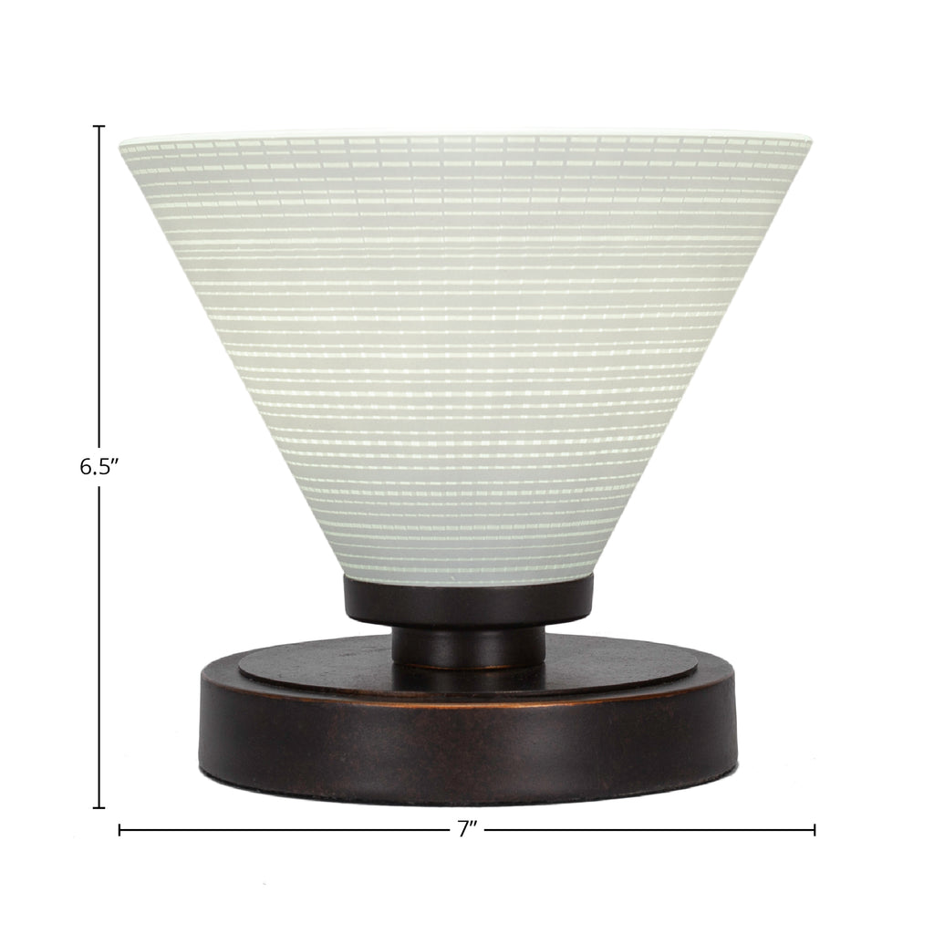 Luna One Light Table Lamp in Dark Granite with 7" White Matrix Shade