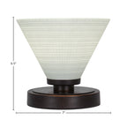 Luna One Light Table Lamp in Dark Granite with 7" White Matrix Shade