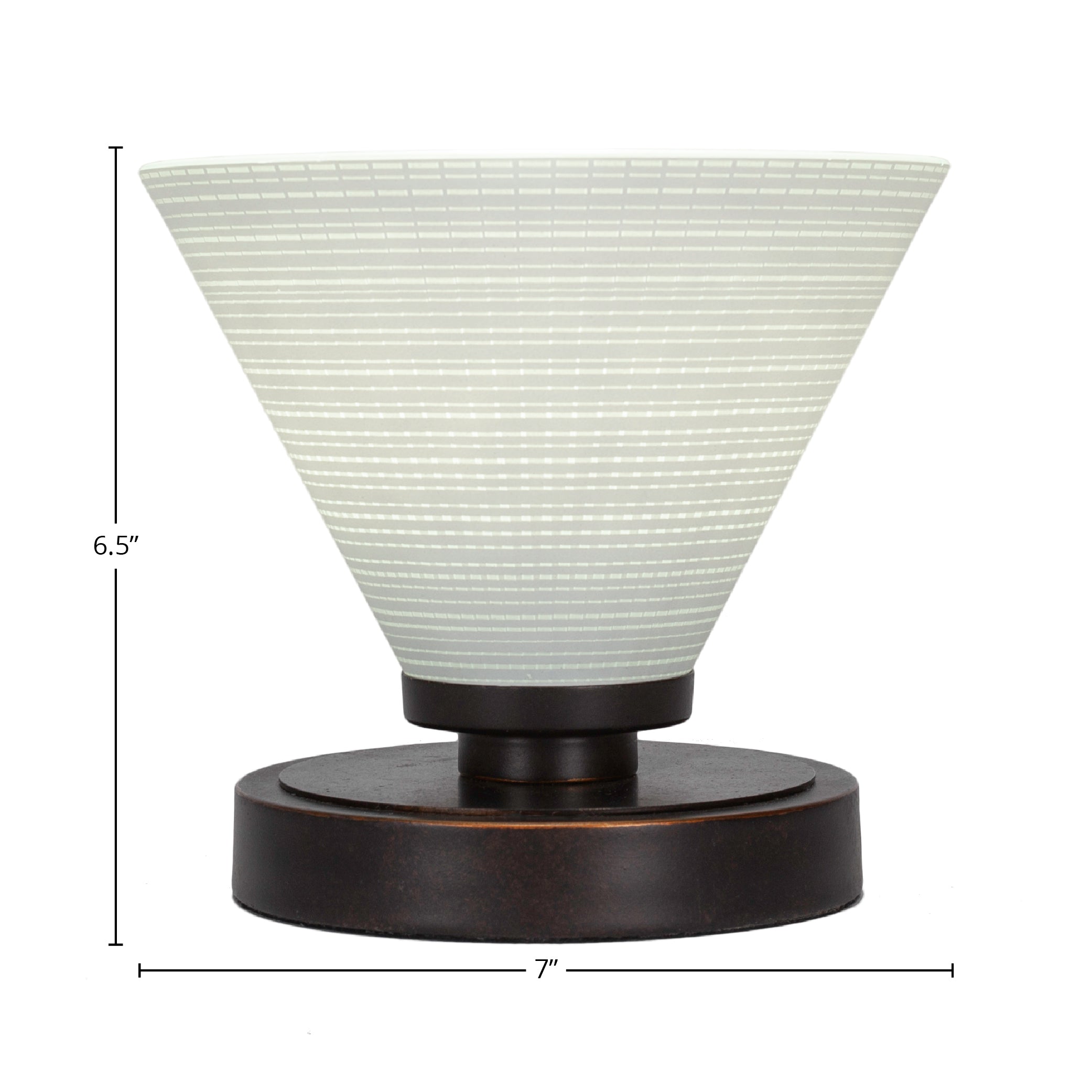Luna One Light Table Lamp in Dark Granite with 7" White Matrix Shade