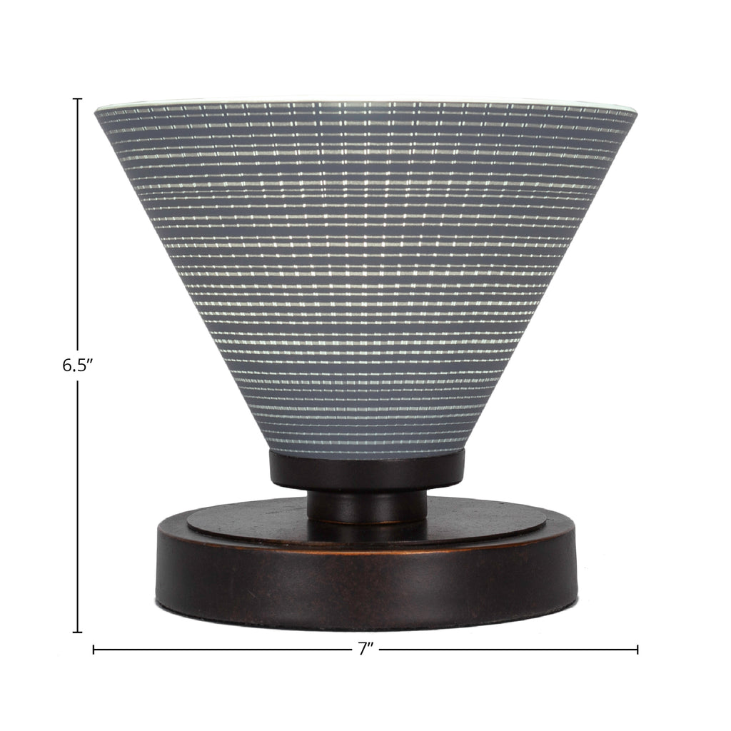 Luna One Light Table Lamp in Dark Granite with 7" Gray Matrix Shade
