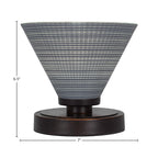 Luna One Light Table Lamp in Dark Granite with 7" Gray Matrix Shade