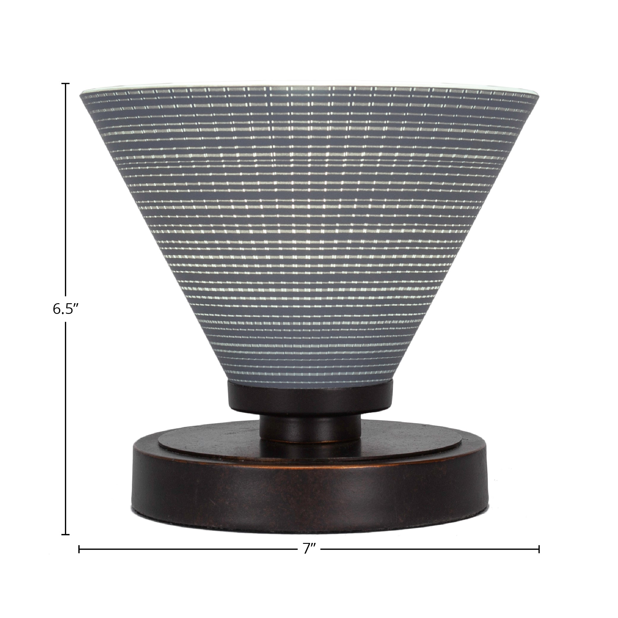 Luna One Light Table Lamp in Dark Granite with 7" Gray Matrix Shade