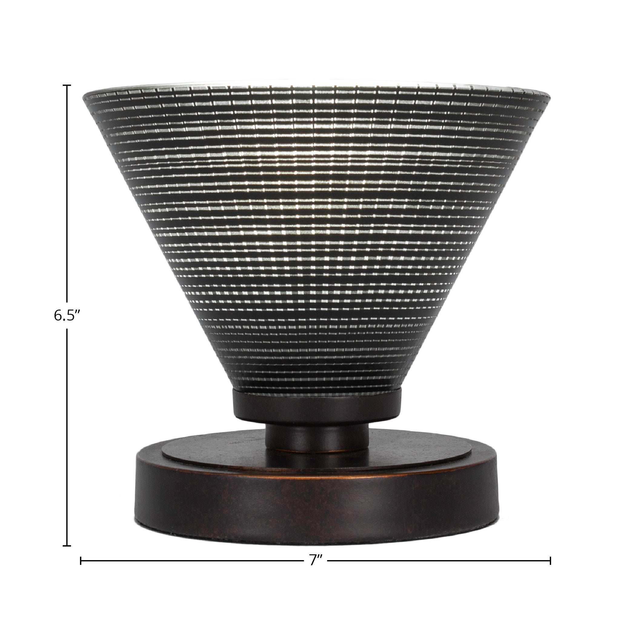 Luna One Light Table Lamp in Dark Granite with 7" Black Matrix Shade